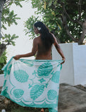 Jungle Vibes Monstera print Pareo in Sea Foam