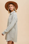 COTTON GAUZE SHIRT DRESS