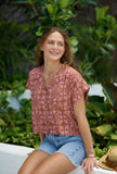 Upcountry Mele Blouse in Rosewood