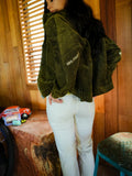 High Society Corduroy Bomber Jacket in Olive