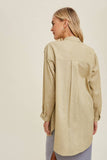 OVERSIZED LINEN BUTTON-UP SHIRT / WL23-7592