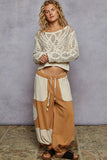Round neck long sleeve crochet top