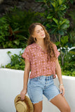 Upcountry Mele Blouse in Rosewood