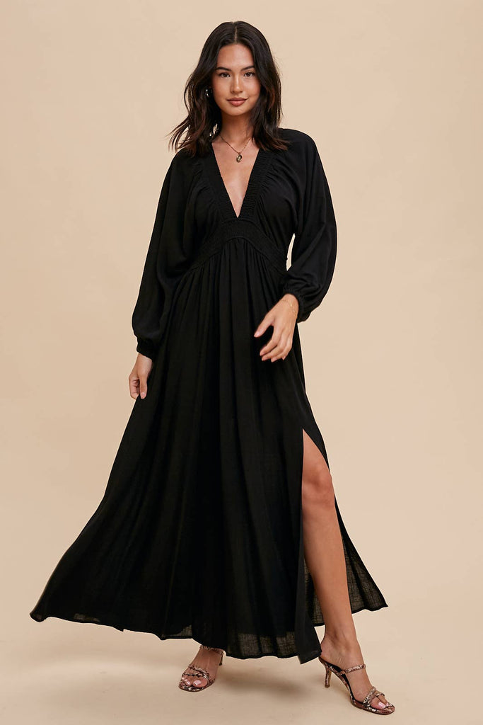 PLUNGE V NECK MAXI DRESS EHA Culture PLUNGE V NECK MAXI DRESS EHA Culture