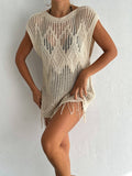 Women's Crochet Knit Vest Hallow Knit Fringed Turkish Cotton