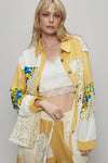 Balloon sleeve double gauze floral shirts