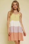 20338 Color Block Babydoll Dress