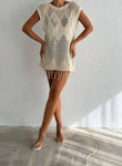 Women's Crochet Knit Vest Hallow Knit Fringed Turkish Cotton