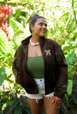 High Society Corduroy Bomber Jacket in Mocha
