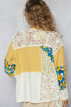 Balloon sleeve double gauze floral shirts