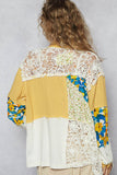 Balloon sleeve double gauze floral shirts