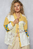 Balloon sleeve double gauze floral shirts
