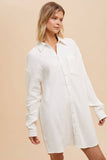 COTTON GAUZE SHIRT DRESS