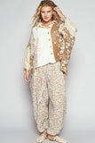 Oversize long sleeve crochet lace contrast top SALE