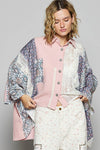 Oversize long sleeve crochet lace contrast top SALE