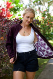 High Society Corduroy Bomber Jacket in Java Plum