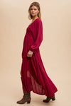 PLUNGE V NECK MAXI DRESS