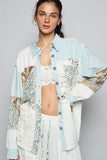 Balloon sleeve double gauze floral shirts
