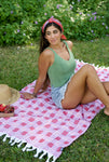 Pretty in Palaka in ‘Ula ‘ula Luxurious Beach Towel