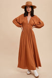 PLUNGE V NECK MAXI DRESS