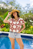 Orchid Isle Mele Blouse in Tiramisu