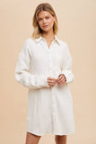 COTTON GAUZE SHIRT DRESS