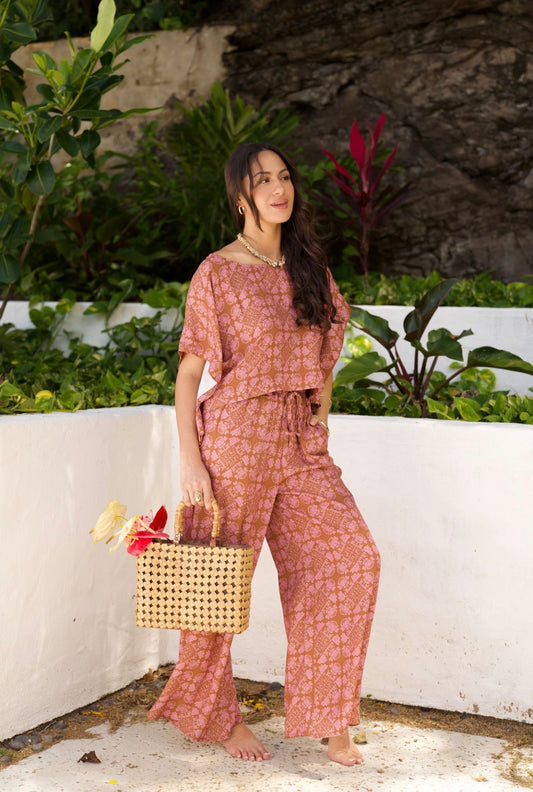 Upcountry Hina Blouse in Rosewood
