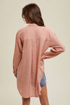 OVERSIZED LINEN BUTTON-UP SHIRT / WL23-7592