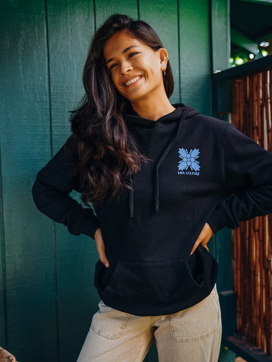 EHA Hoodie in Lava with Periwinkle Logo