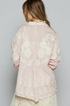 Long sleeve crochet embroidered shirt top