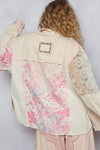 Long sleeve crochet woven twill jacket
