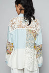 Balloon sleeve double gauze floral shirts