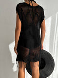 Women's Crochet Knit Vest Hallow Knit Fringed Turkish Cotton