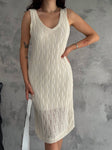 Women's Hallow Knit Midi Casual Dress Knit Dress Open Knit