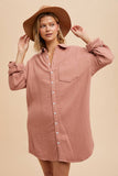 COTTON GAUZE SHIRT DRESS