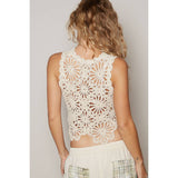 Round neck sleevelss crochet top