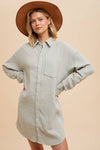 COTTON GAUZE SHIRT DRESS