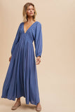 PLUNGE V NECK MAXI DRESS