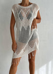 Women's Crochet Knit Vest Hallow Knit Fringed Turkish Cotton
