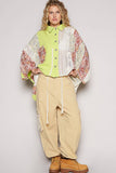 Oversize long sleeve crochet lace contrast top SALE