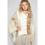 Oversize long sleeve crochet lace contrast top SALE
