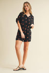 IST5538-A FLOWER EMBROIDERED SHIRT AND SHORTS SET