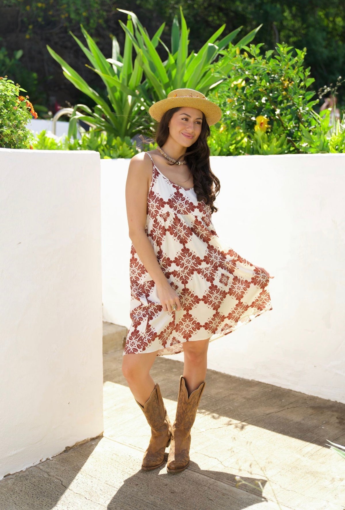 Orchid Isle Elena Dress in Tiramisu