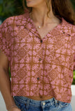 Upcountry Mele Blouse in Rosewood