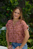 Upcountry Mele Blouse in Rosewood