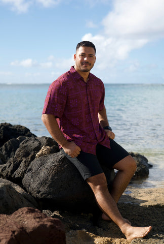 Mango Sunset Men’s Aloha Shirt