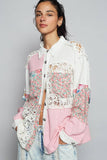Balloon sleeve double gauze floral shirts