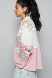 Balloon sleeve double gauze floral shirts