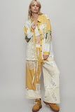 Balloon sleeve double gauze floral shirts