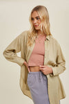 OVERSIZED LINEN BUTTON-UP SHIRT / WL23-7592